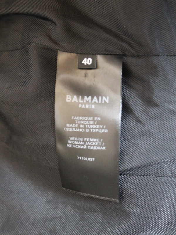 Balmain Leather Blazer Gold Hardware