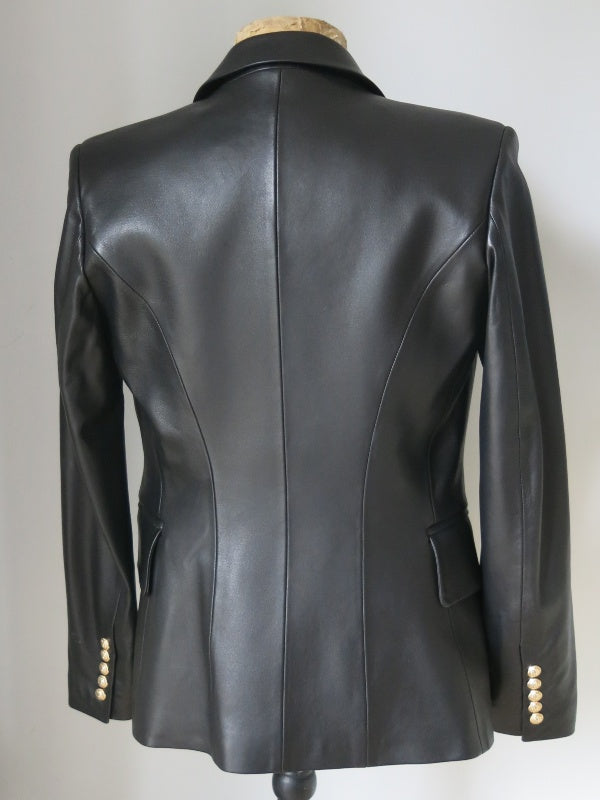 Leather Blazer Gold Hardware