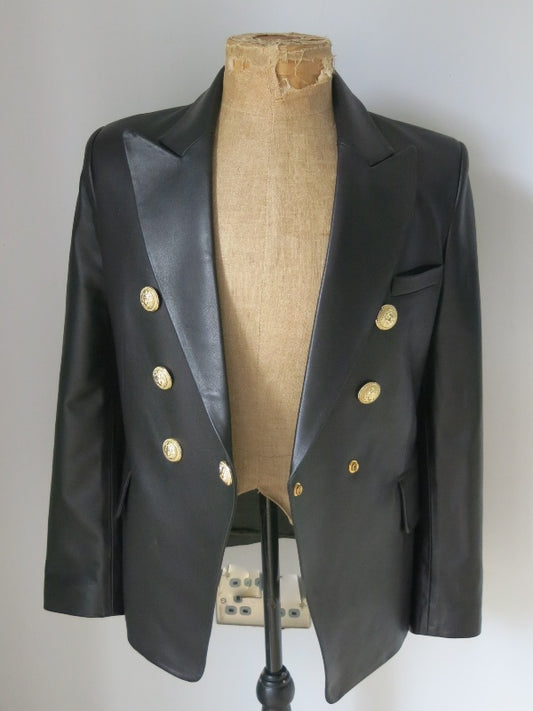 Leather Blazer Gold Hardware