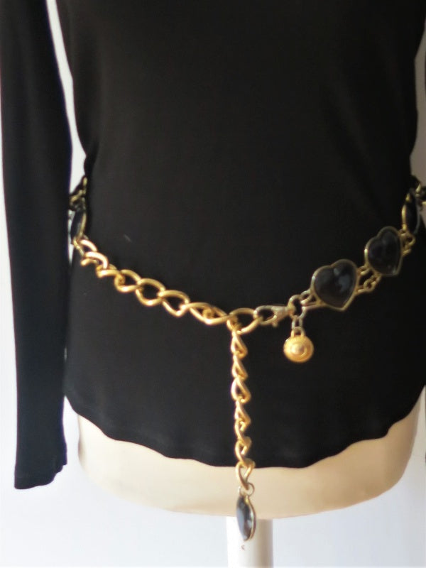 Alberta Ferretti Heart Chain Belt