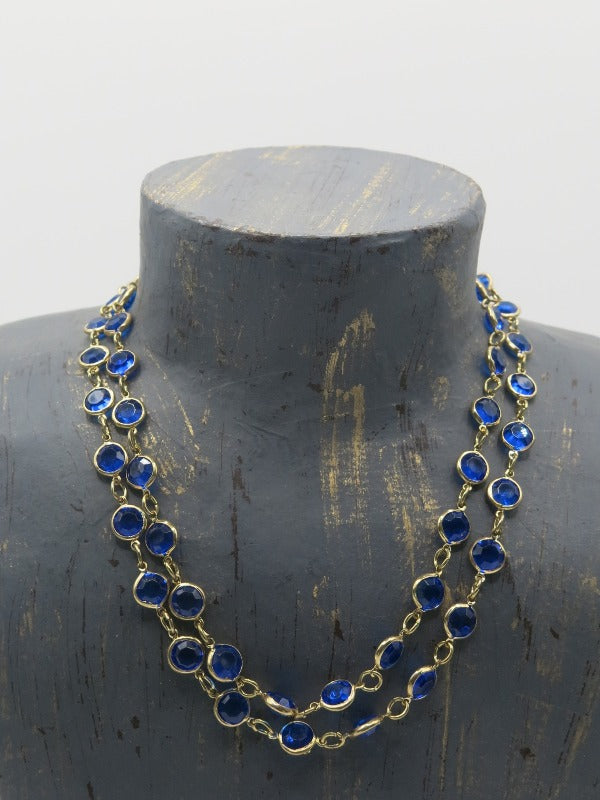 Indigo Blue Bezel Necklace