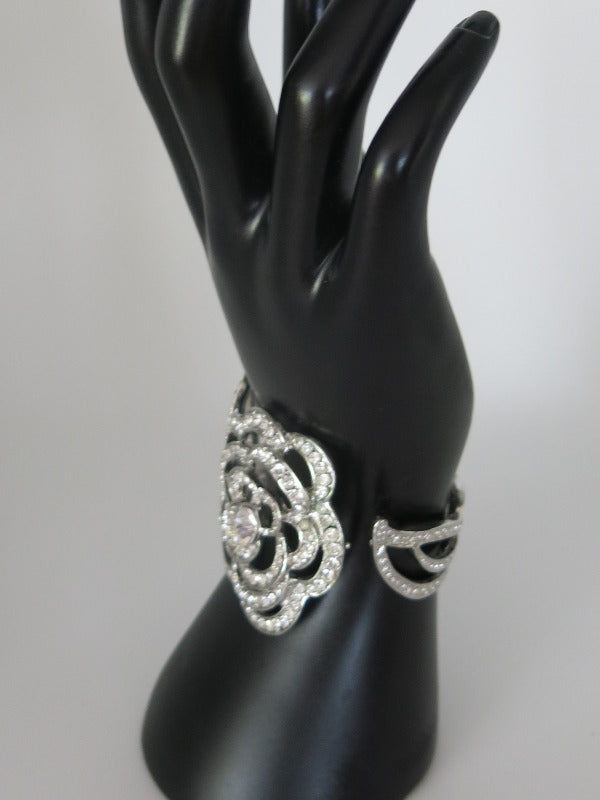 Camilla Flower Diamante Cuff