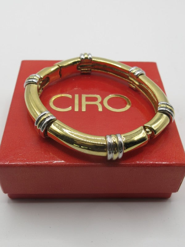 Ciro 1980's White Gold Bangle