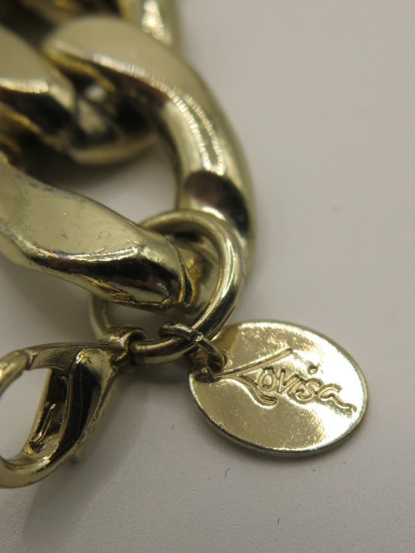 Cuban Gold Curb Chain Statement Bracelet