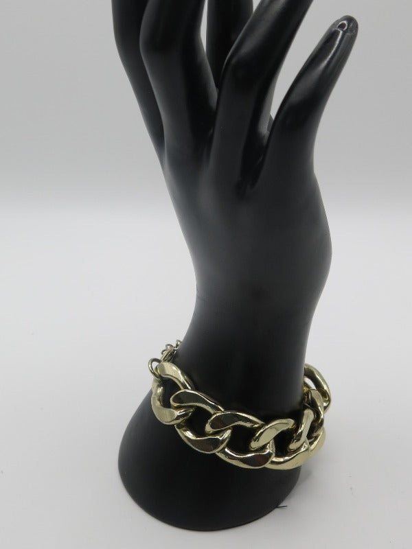 Cuban Gold Curb Chain Statement Bracelet