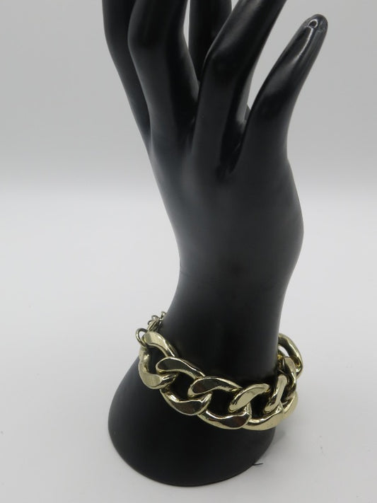 Cuban Gold Curb Chain Statement Bracelet
