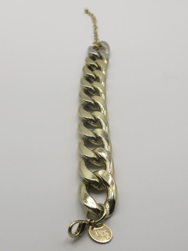 Cuban Gold Curb Chain Statement Bracelet