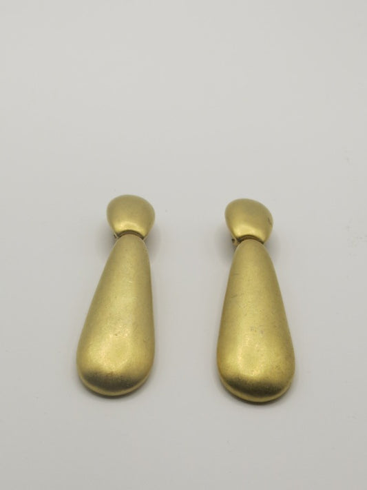 Erwin Pearl Gold Drop Hinged Ingot Clip On Earrings