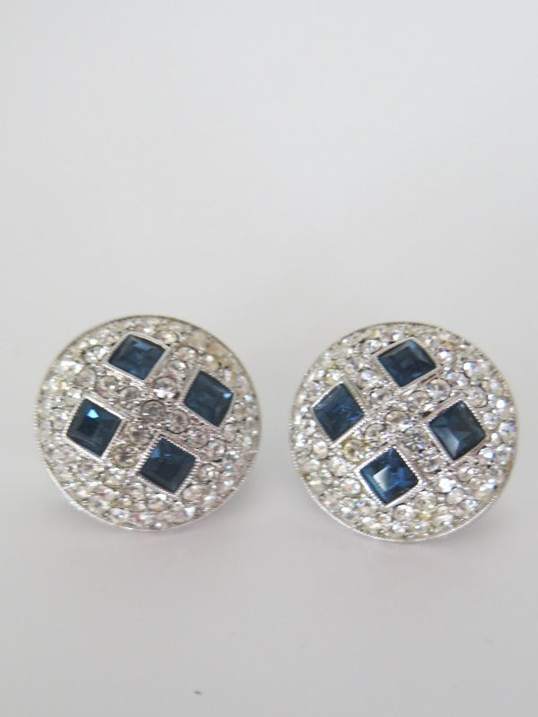 Sapphire Diamond Clip on Earrings
