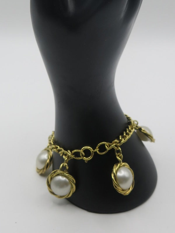 Gold and Pearl Bracelet