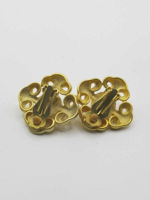 Faux Pearl Vintage Gold Earrings