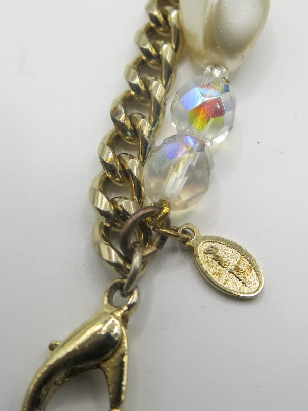 Park Lane Pearl, Crystal and Cabochon chain necklace