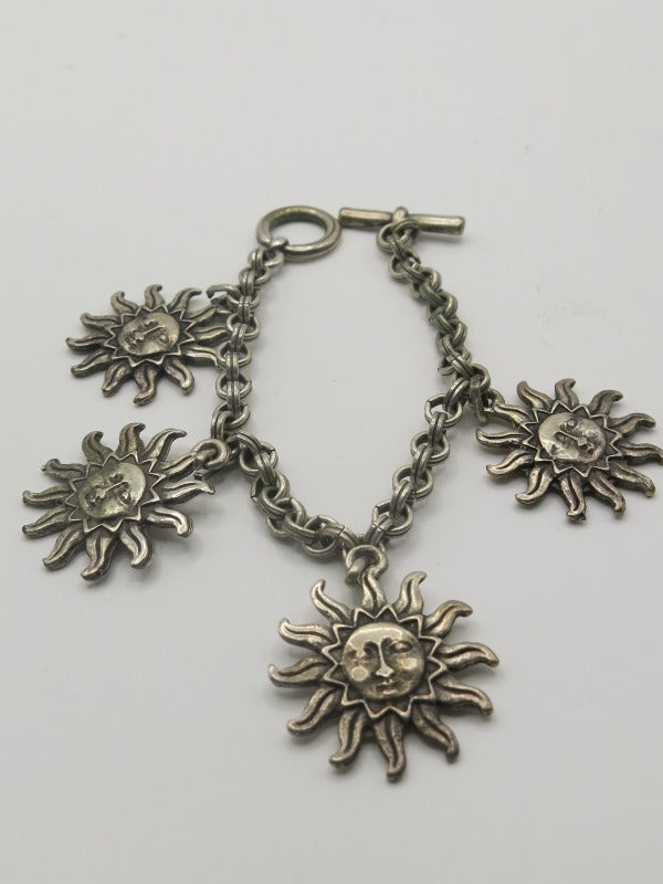 Sun Silver Charm Bracelet