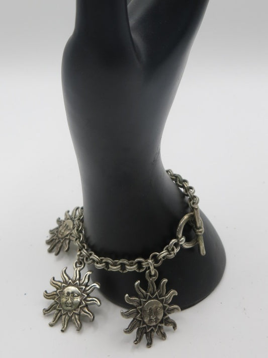 Sun Silver Charm Bracelet
