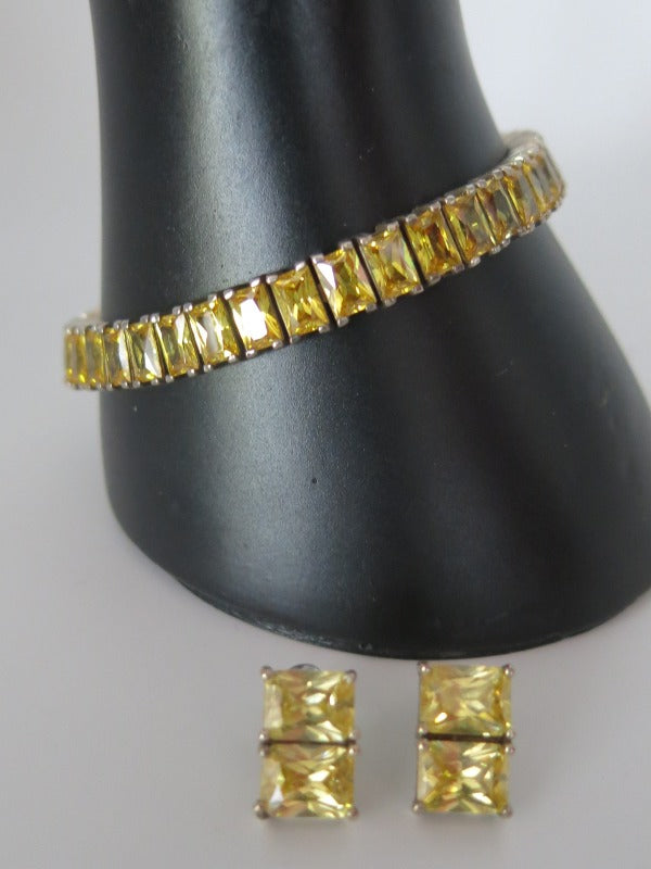 Suzanne Somers Citrine Necklace, Bracelet and Earrings Set