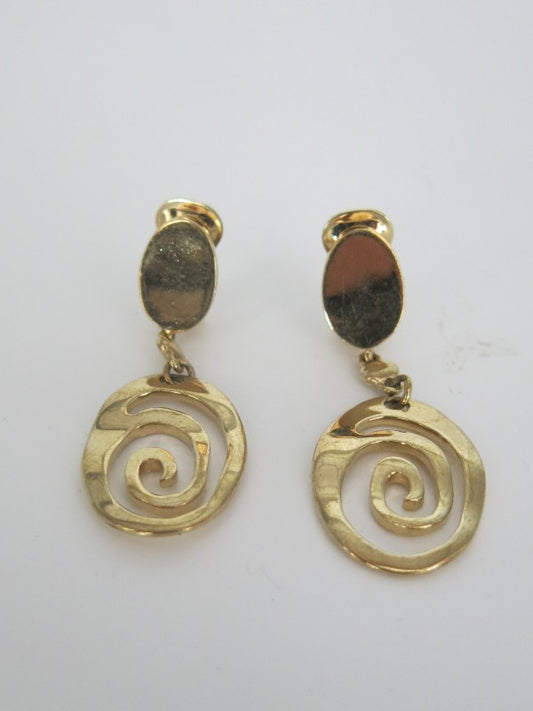 Swirl Hoop Earrings Vintage