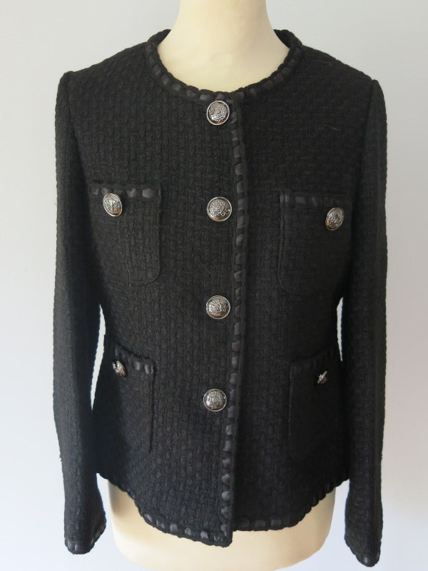 Tweed Ribbon Blazer Silver Hardware