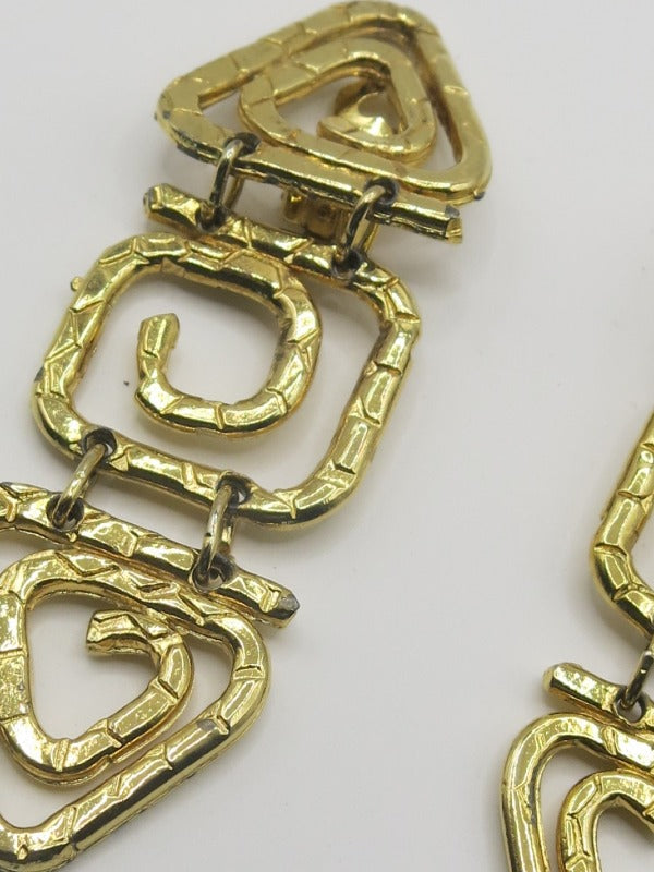 G Gold Drop Clip On Earrings