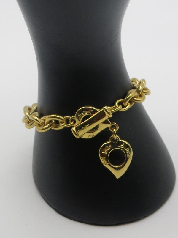 YSL Gold Heart Charm Bracelet
