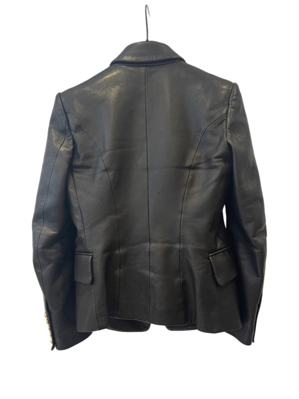Balmain Leather Classic Blazer Gold Hardware