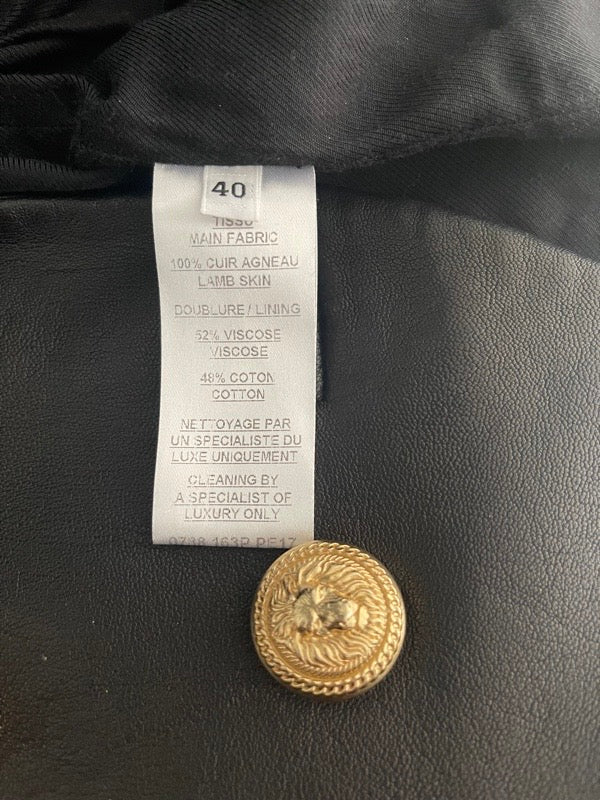 Balmain Leather Coat Gold Hardware