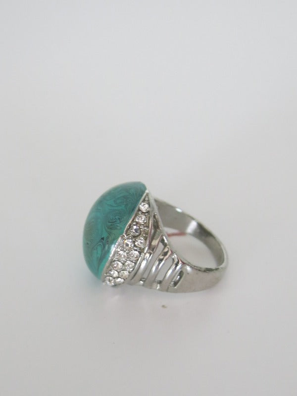 Jade Malachite Diamante Ring