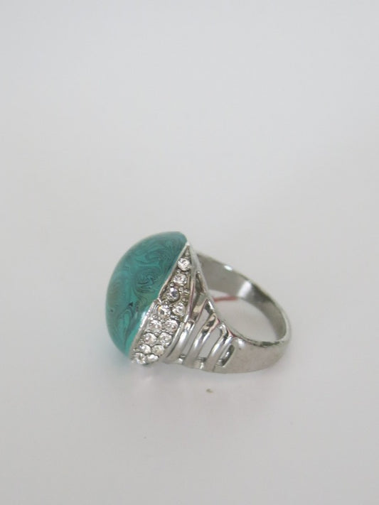 Jade Malachite Diamante Ring