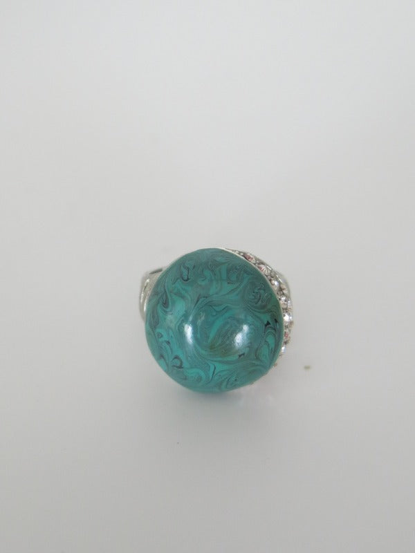 Jade Malachite Diamante Ring