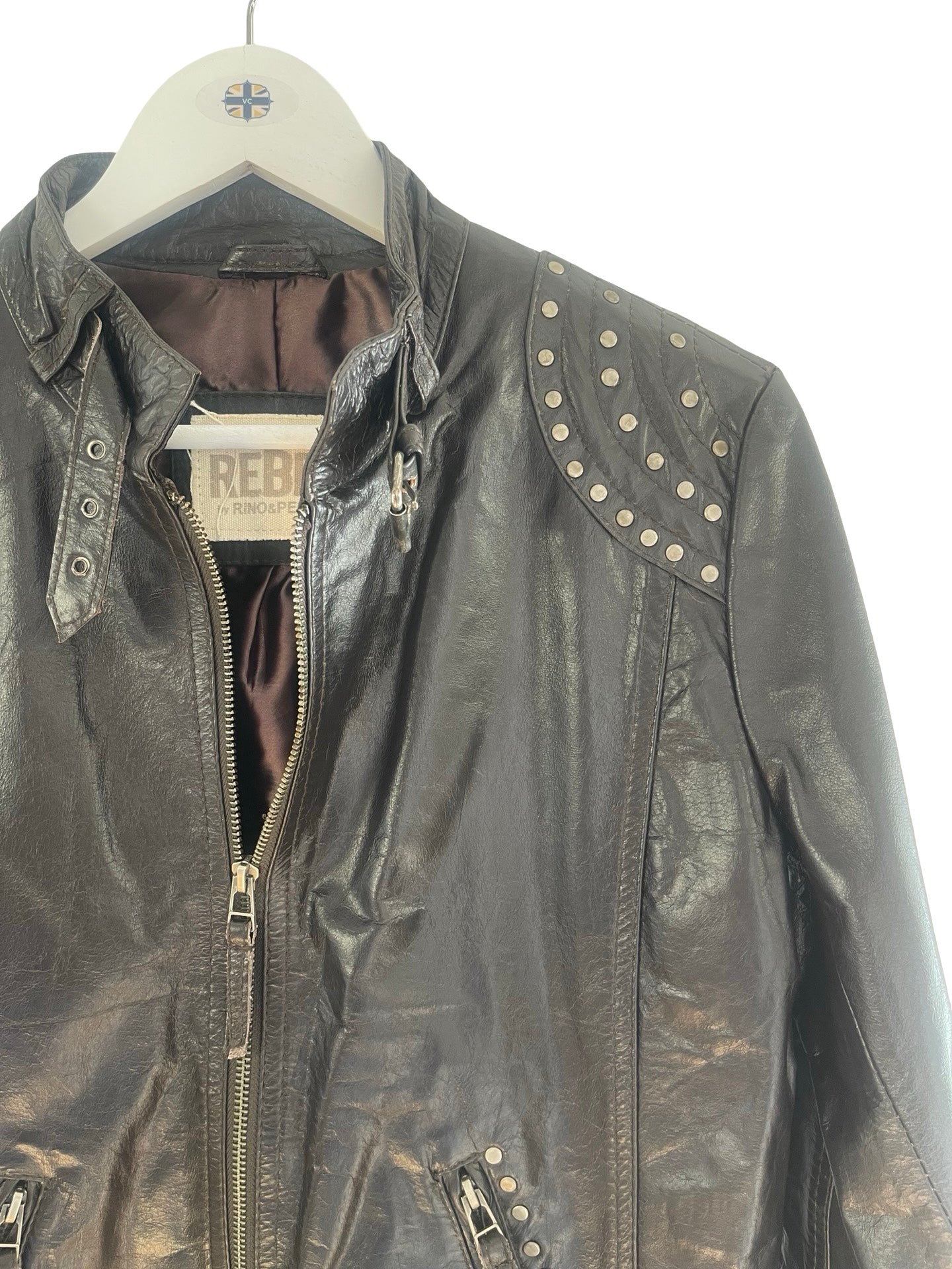 Rebel Rino and Pelle Brown Leather Jacket