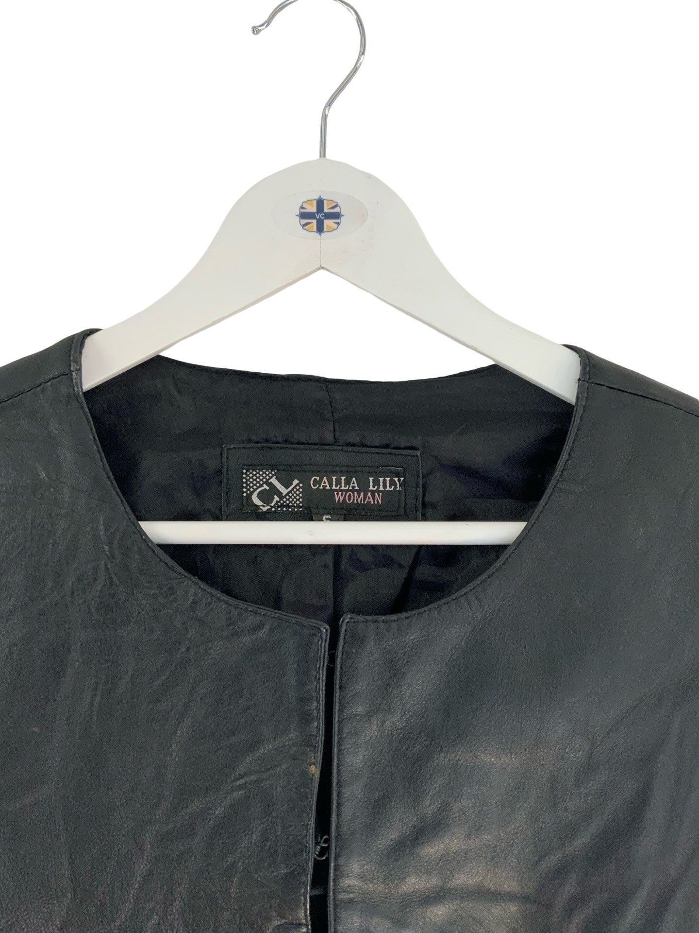 Calla Lily Woman Vintage Leather Jacket