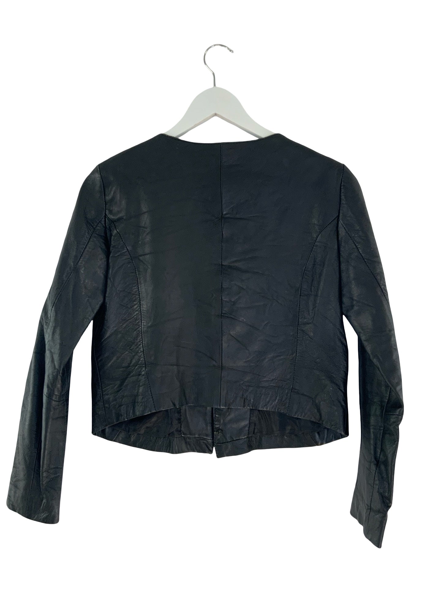 Calla Lily Woman Vintage Leather Jacket