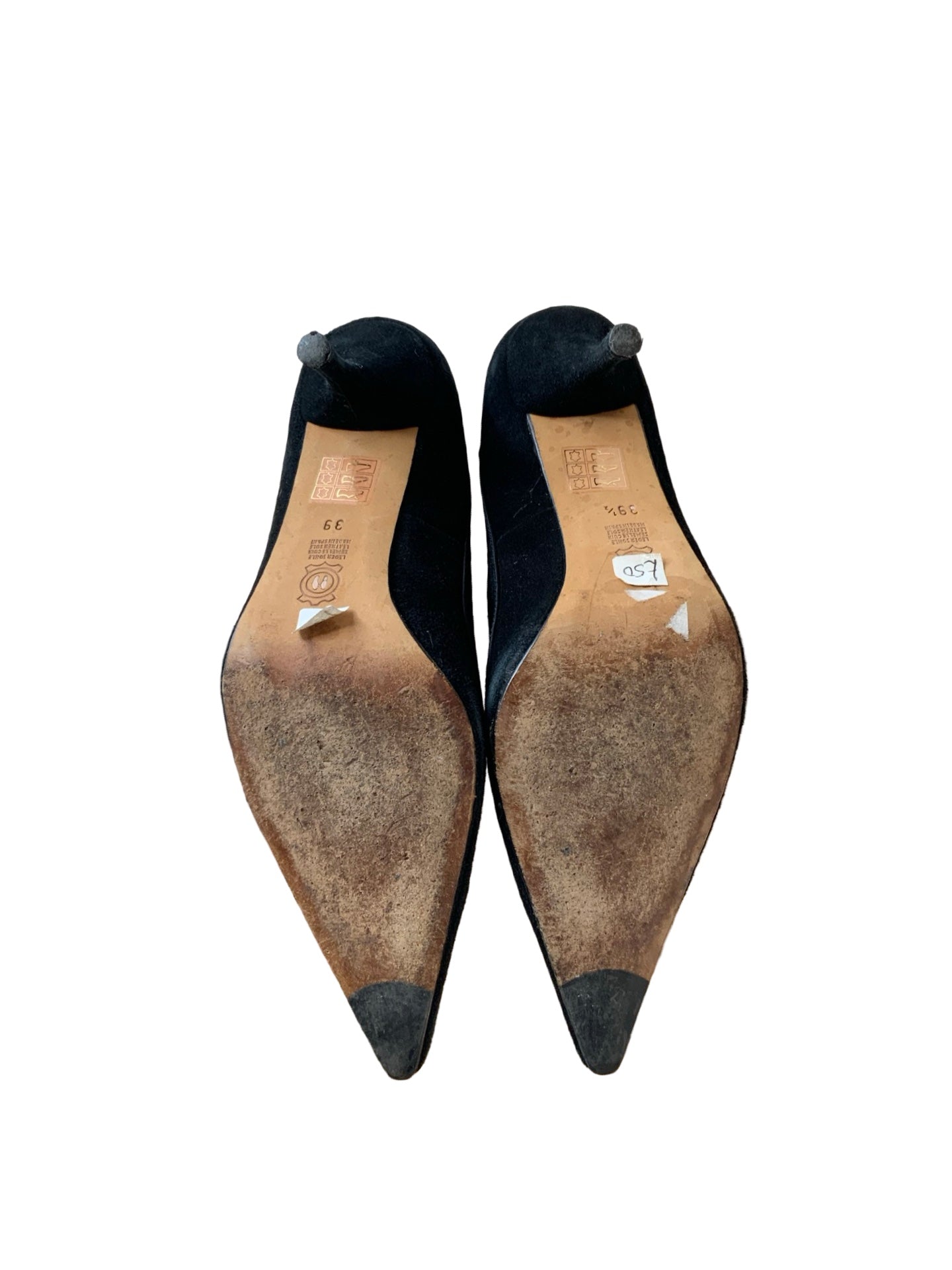 LK Bennett Black Suede Pumps with Satin Trim