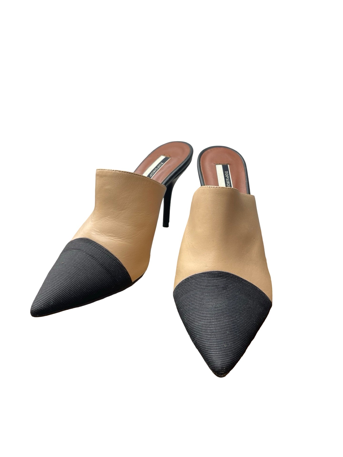 Topshop Leather Stilleto Heel Mules