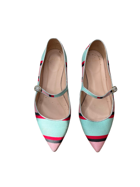 J Crew Red Turquoise Stripe Mary Jane Shoes