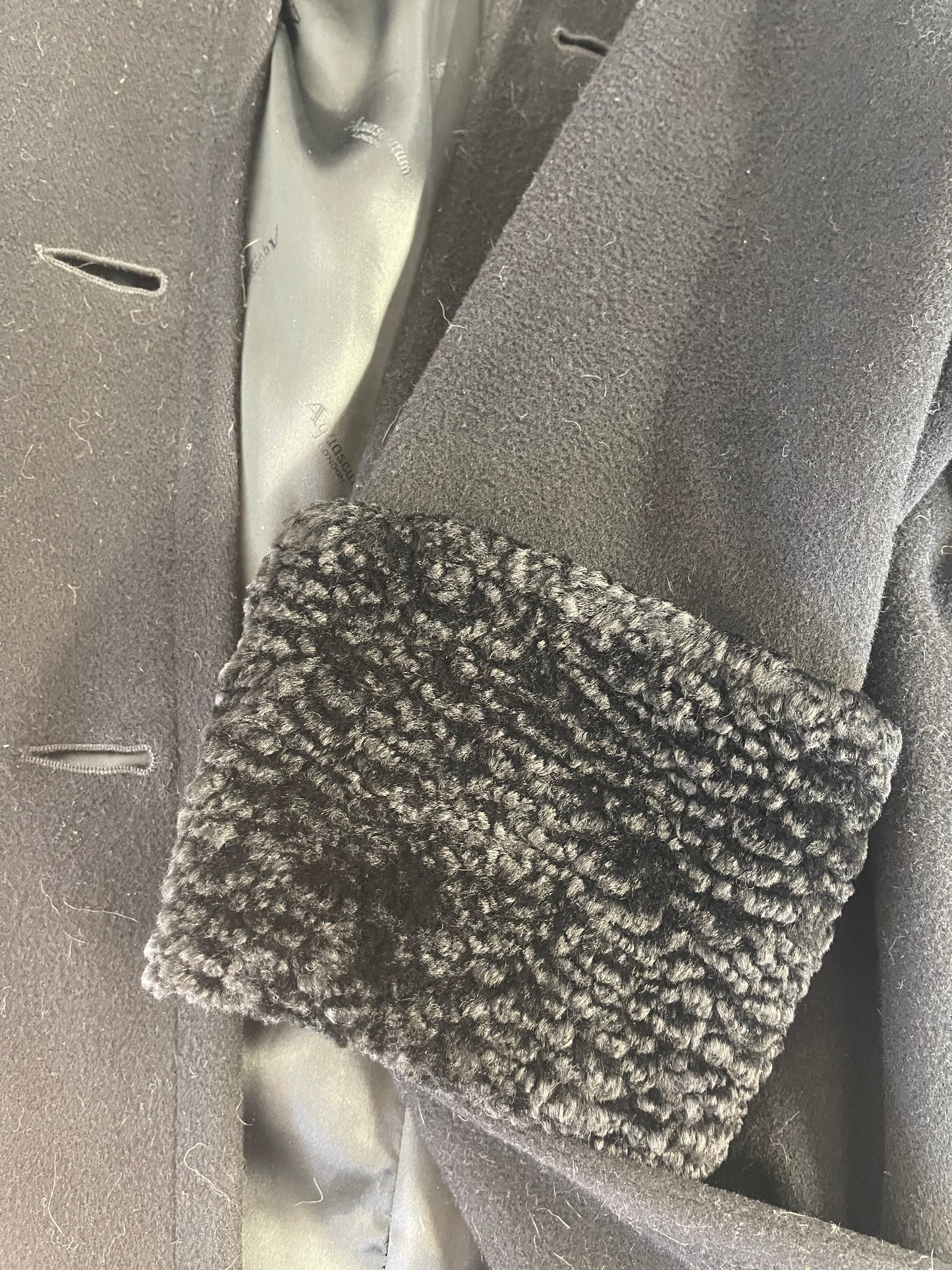 Aquascutum Double Breasted Coat With Shearling Collar