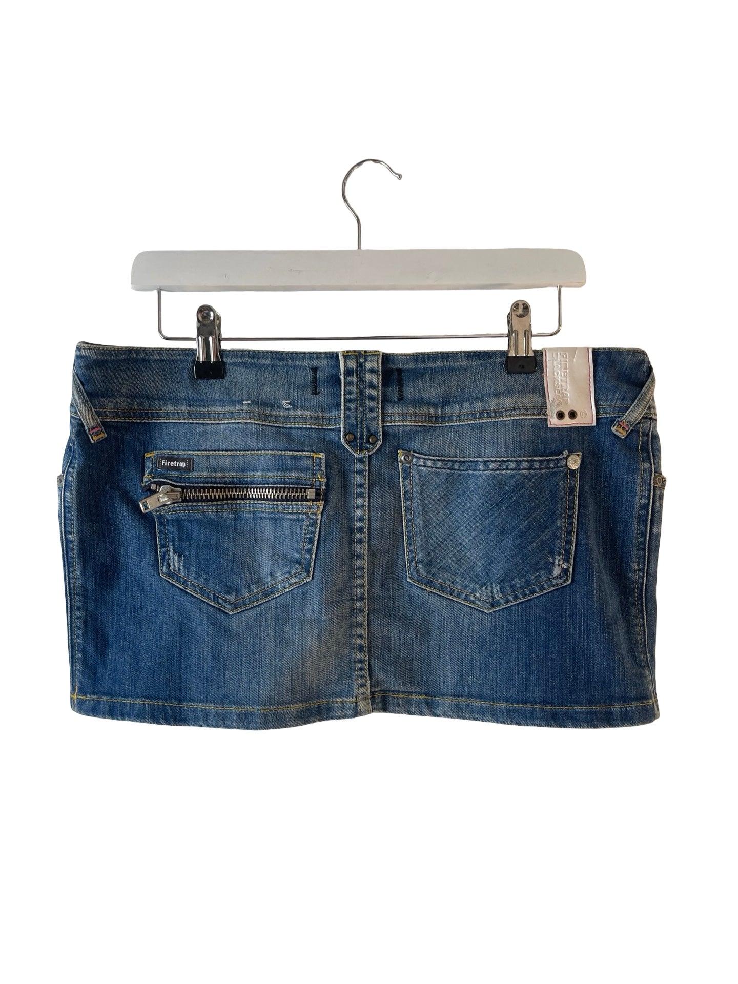 Firetrap Black Seal Hipster Denim Mini Skirt