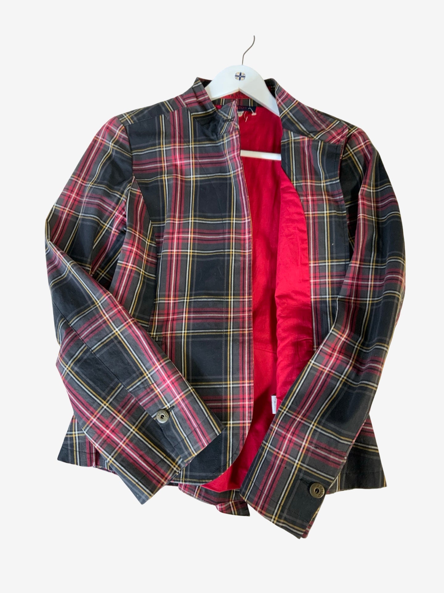 Kenzo Tartan Jacket With Jewel Button