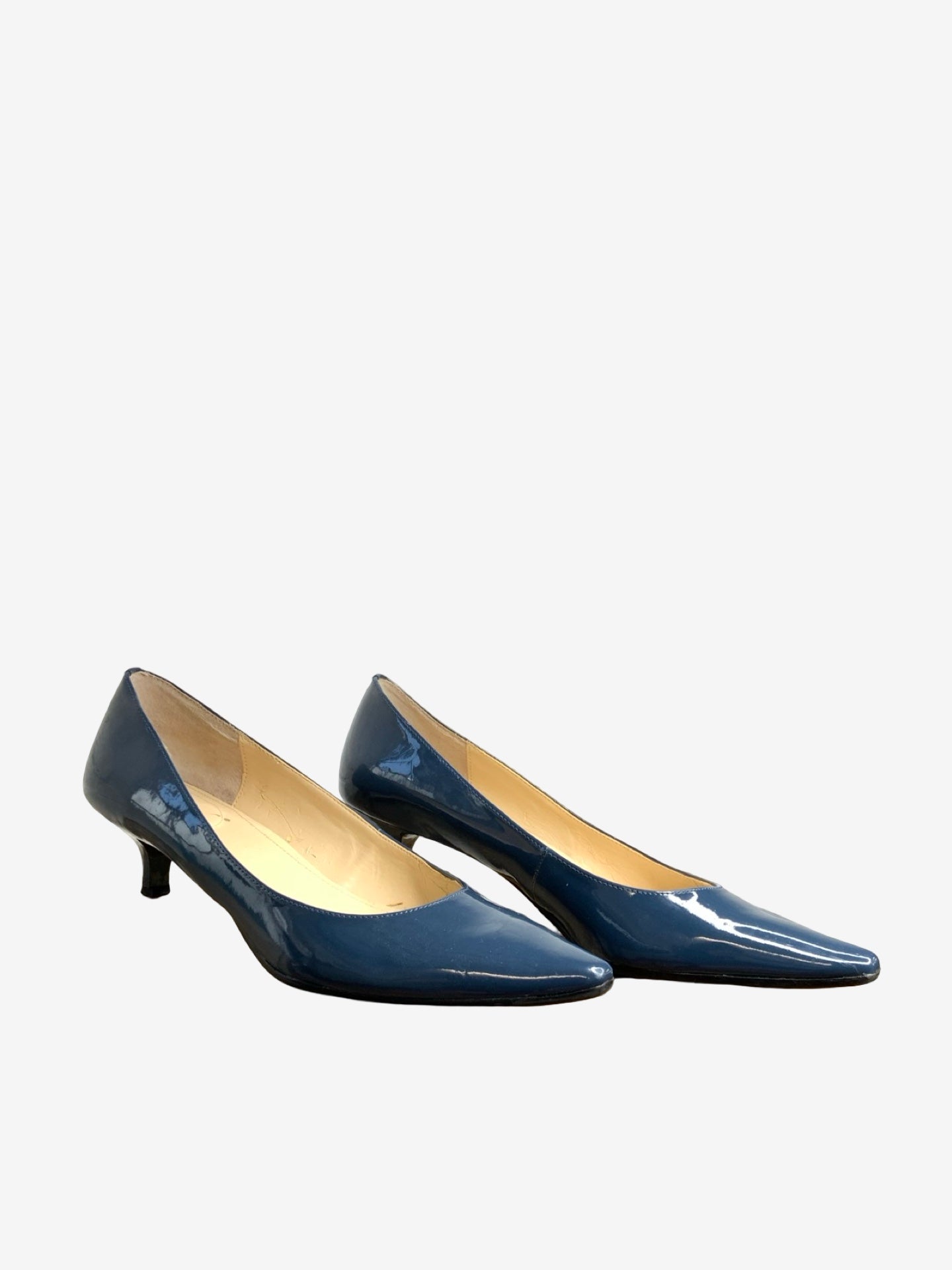 Calvin Klein Teal Patent Kitten Heels