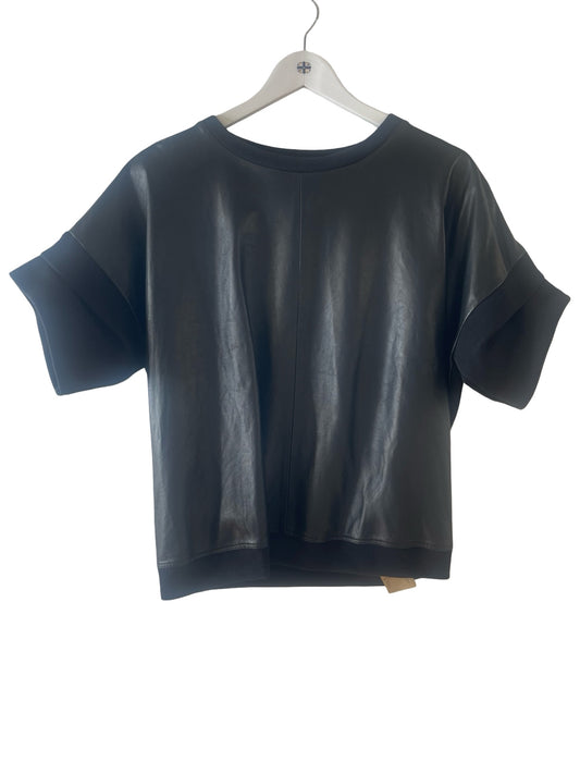 All Saints Leather Jumper Top