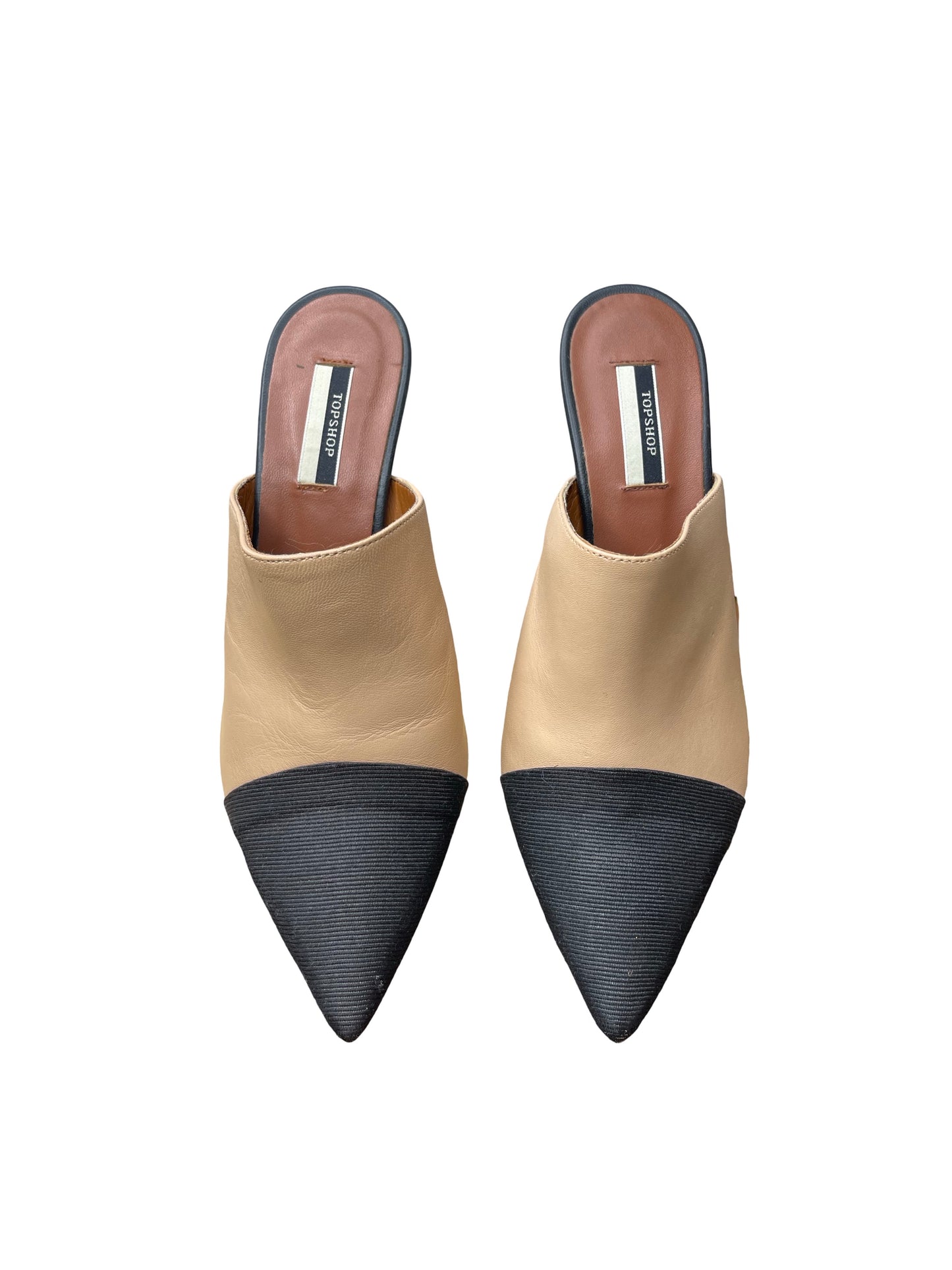Topshop Leather Stilleto Heel Mules