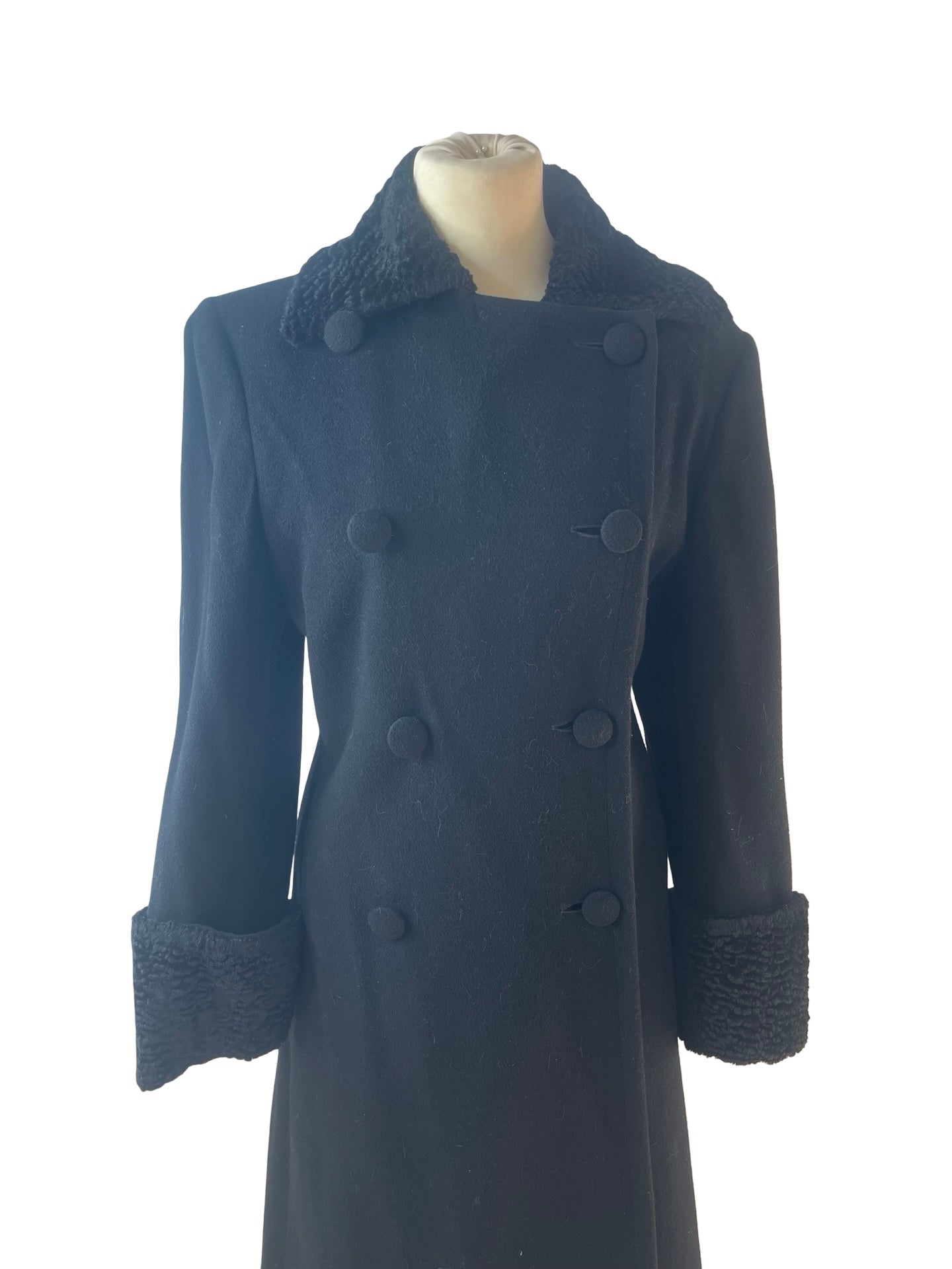 Aquascutum Double Breasted Coat With Shearling Collar