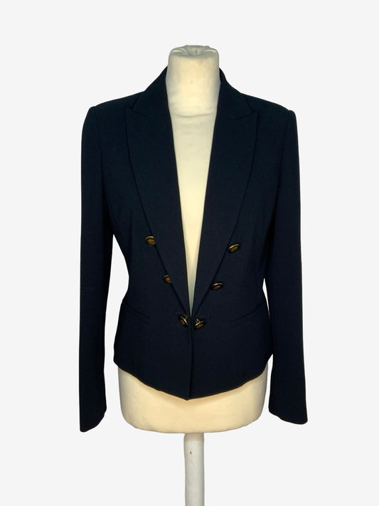 Autograph Black Woollen Jacket with Gold Link Button