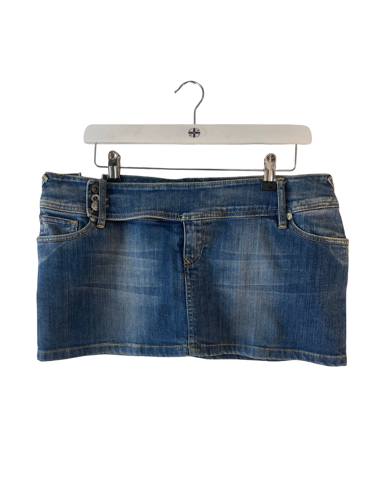 Firetrap Black Seal Hipster Denim Mini Skirt