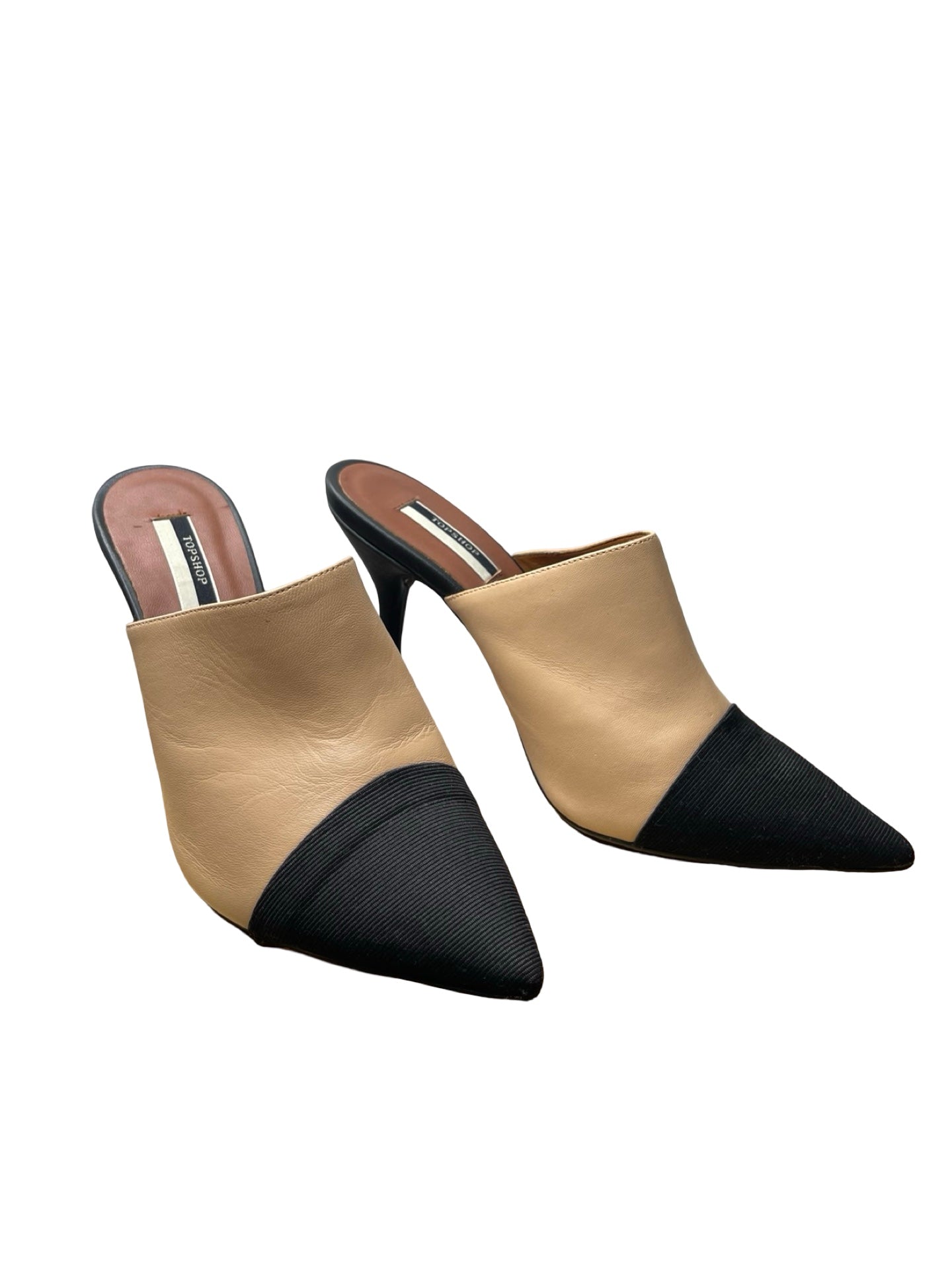 Topshop Leather Stilleto Heel Mules