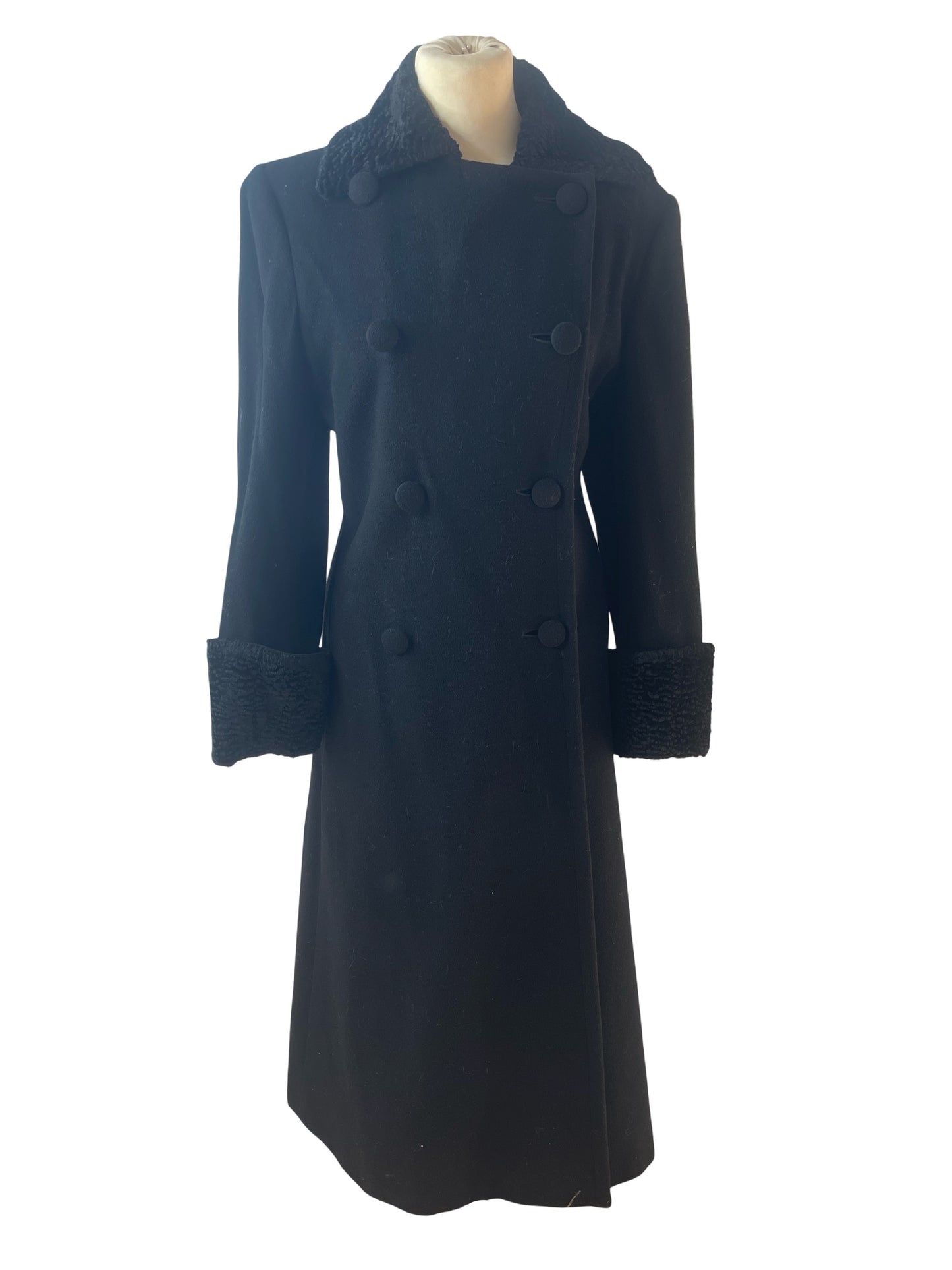 Aquascutum Double Breasted Coat With Shearling Collar