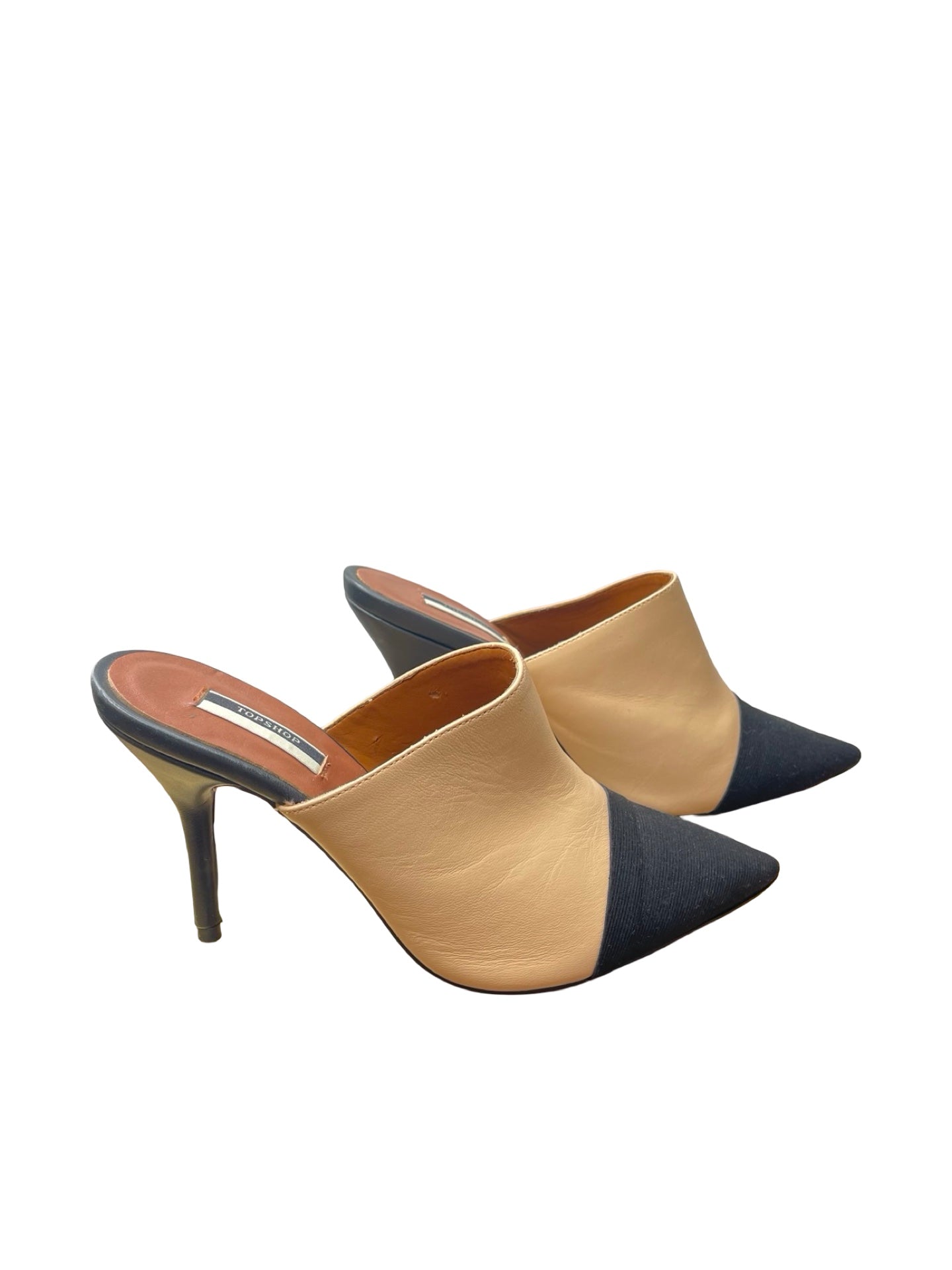 Topshop Leather Stilleto Heel Mules