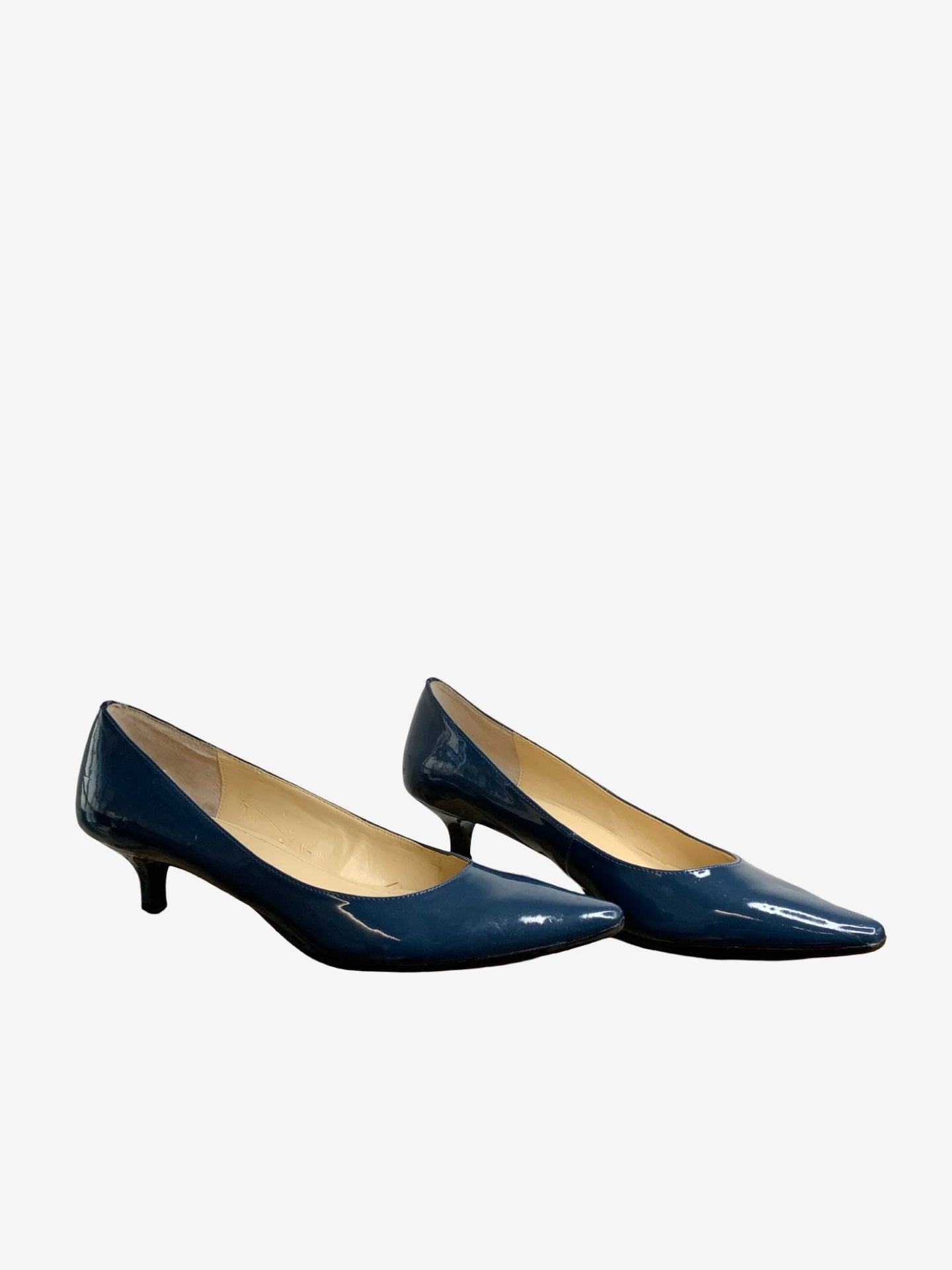 Calvin Klein Teal Patent Kitten Heels