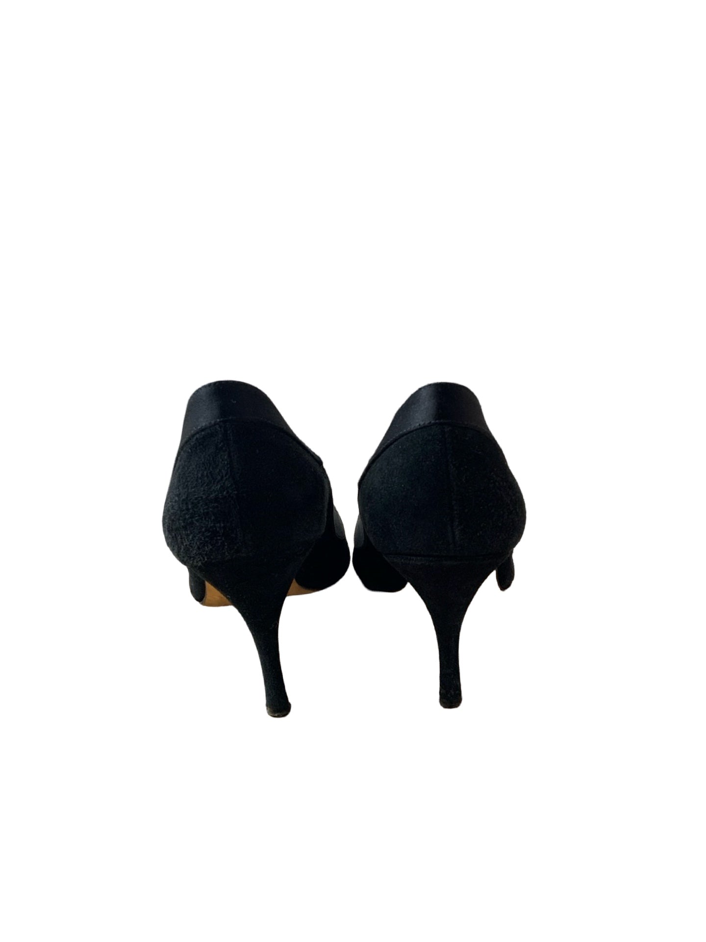 LK Bennett Black Suede Pumps with Satin Trim