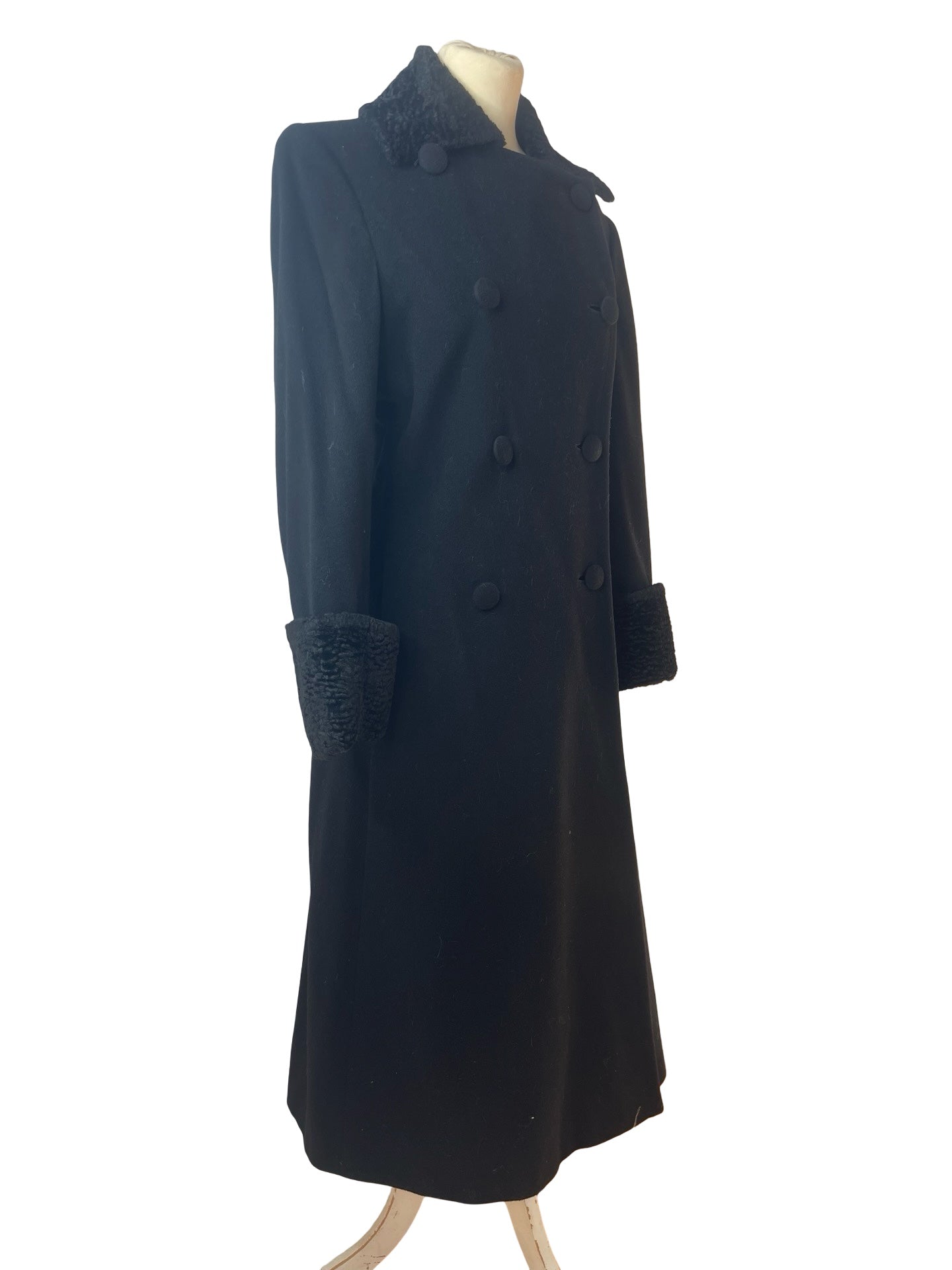 Aquascutum Double Breasted Coat With Shearling Collar