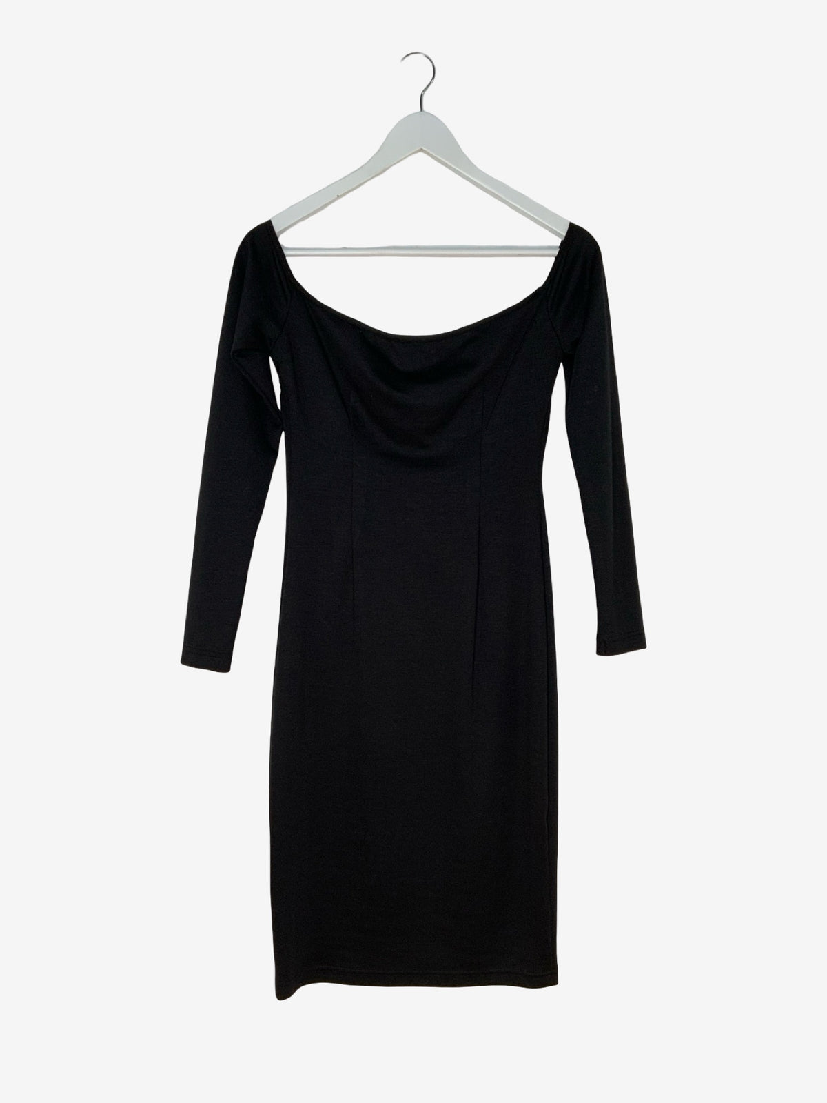 Maiocci Off The Shoulder Black Bodycon Dress